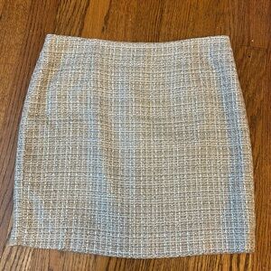 Tan and silver sparkle business skirt